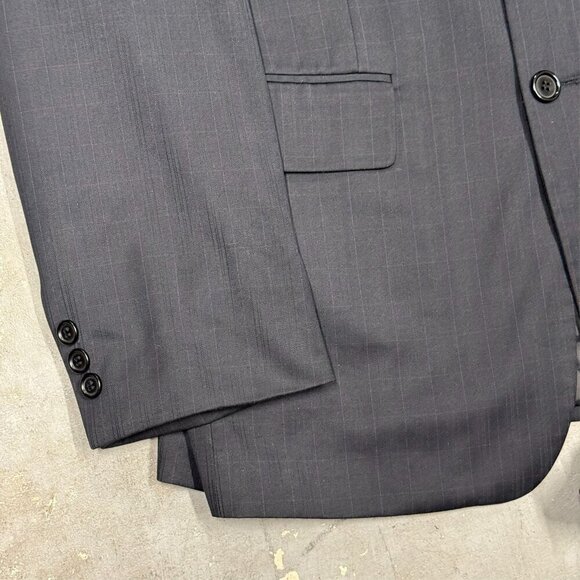 Joseph & Feiss International Suit 2pc Pinstripe Black 38R 32x28 - Picture 4 of 12